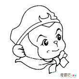 孙悟空头像人物简笔画步骤图片大全