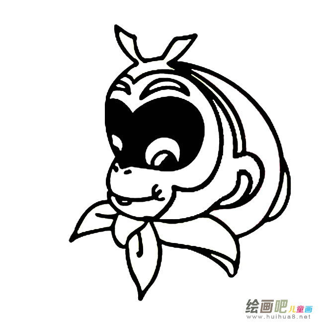 美猴王头像人物简笔画步骤图片大全