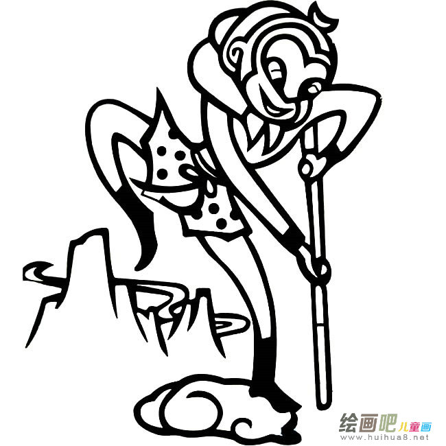 西游记孙悟空人物简笔画步骤图片大全