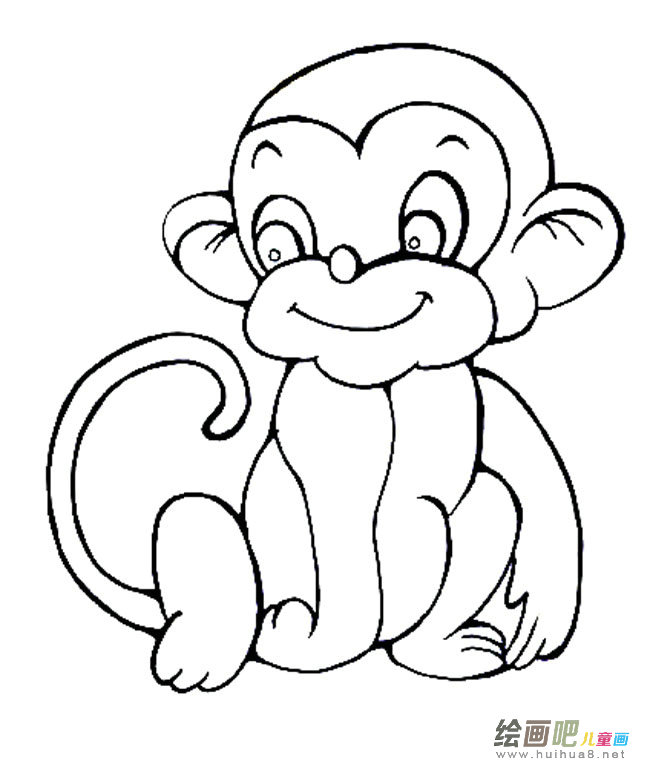 小猴子动物简笔画步骤图片大全