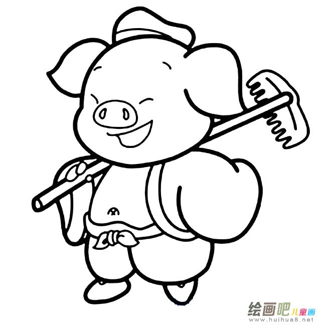 卡通猪八戒人物简笔画步骤图片大全