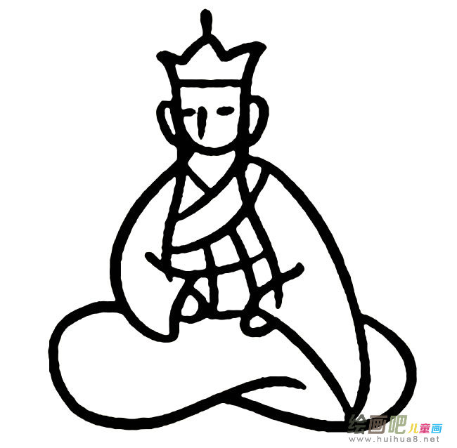 卡通唐僧人物简笔画步骤图片大全