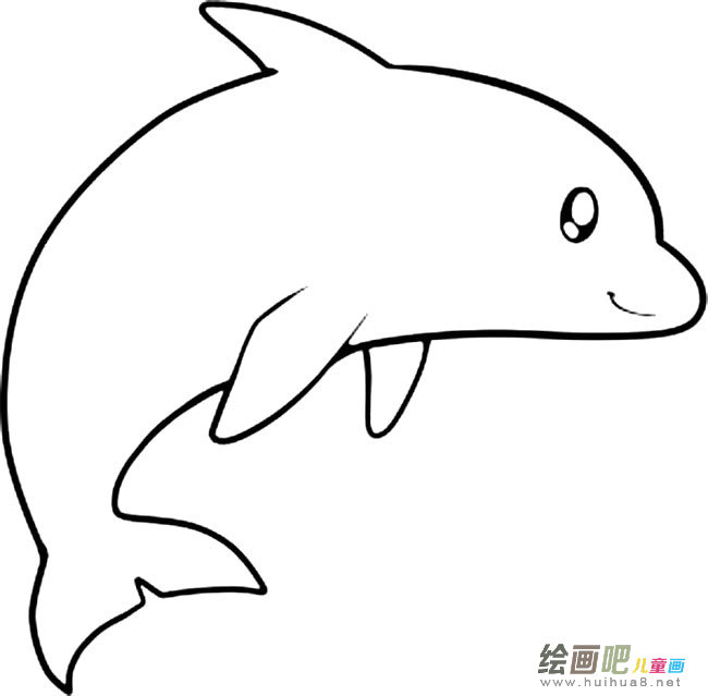海豚动物简笔画步骤图片大全