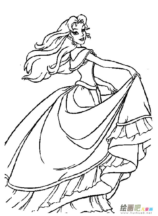 美丽的公主人物简笔画步骤图片大全