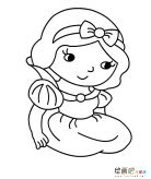 白雪公主人物简笔画步骤图片大全