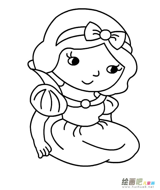 白雪公主人物简笔画步骤图片大全