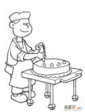 蛋糕师傅人物简笔画步骤图片大全
