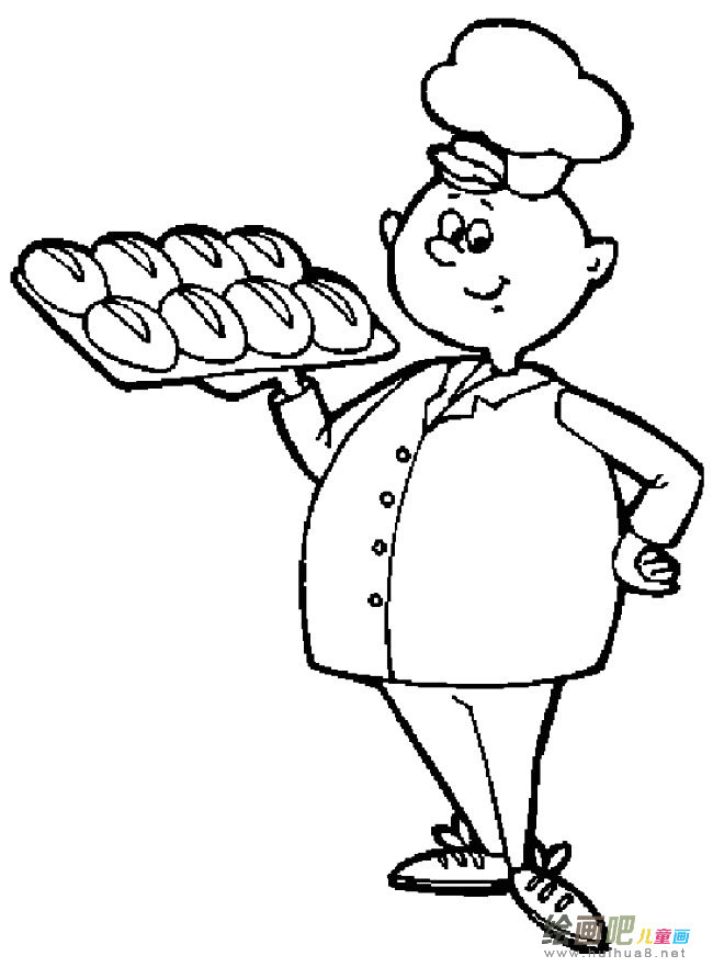 面点师傅人物简笔画步骤图片大全