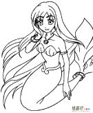 美人鱼人物简笔画步骤图片大全二