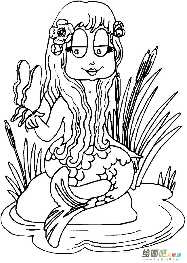 美人鱼人物简笔画步骤图片大全