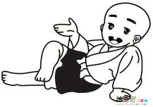 一休人物简笔画步骤图片大全