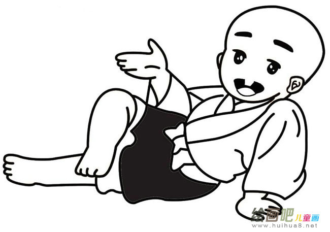 一休人物简笔画步骤图片大全