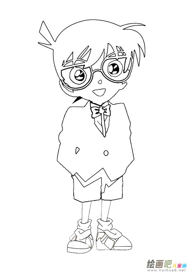柯南人物简笔画步骤图片大全