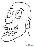 光头男人人物简笔画步骤图片大全