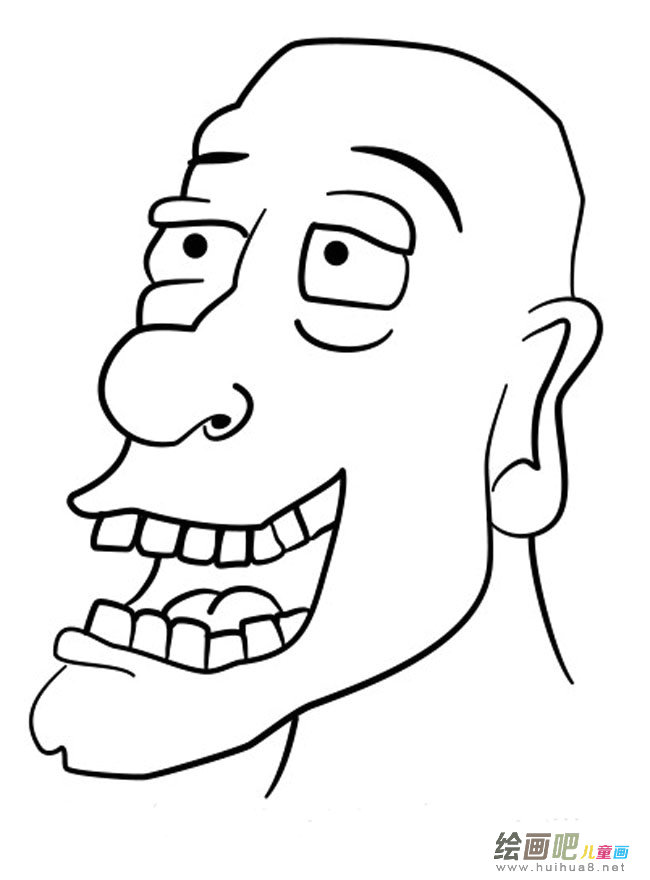 光头男人人物简笔画步骤图片大全
