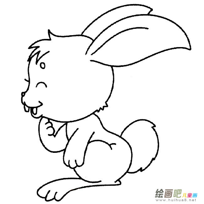 偷笑的兔子动物简笔画步骤图片大全