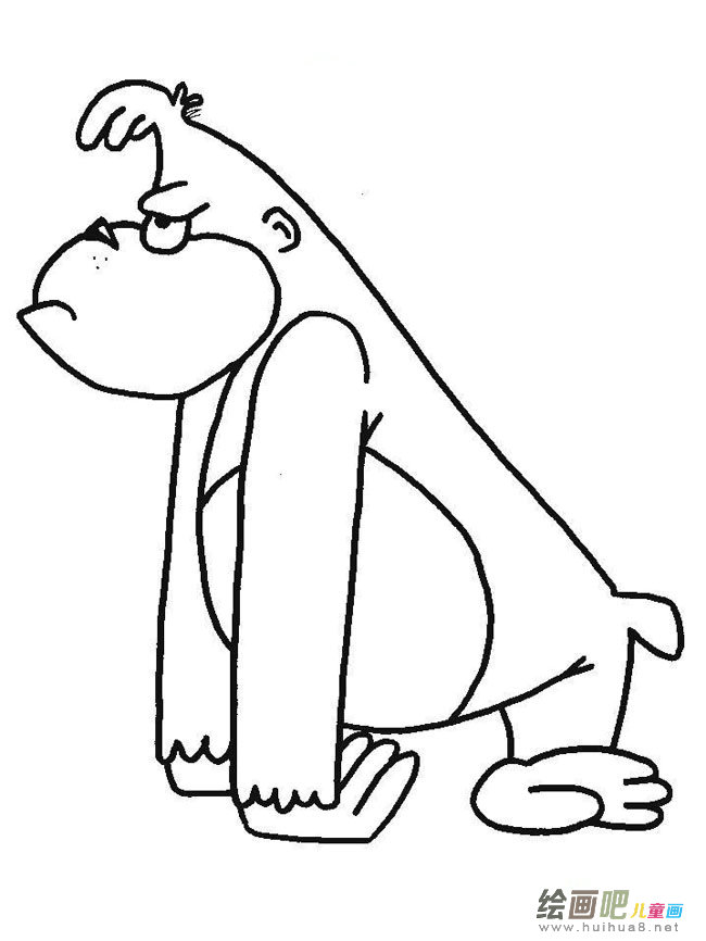 大猩猩动物简笔画步骤图片大全