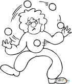 小丑人物简笔画步骤图片大全