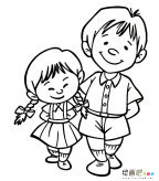 哥哥妹妹人物简笔画步骤图片大全
