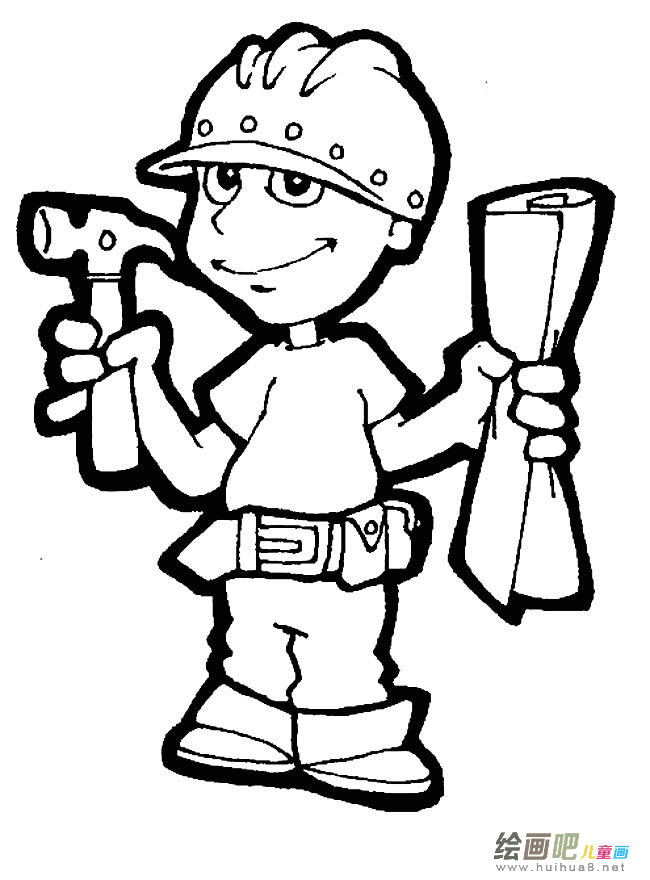 工程师人物简笔画步骤图片大全