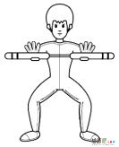 李小龙人物简笔画步骤图片大全