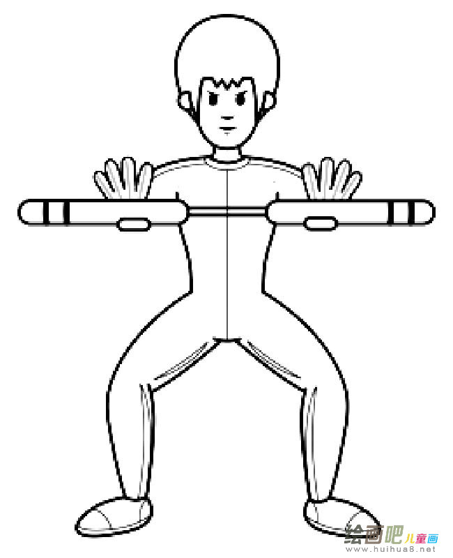 李小龙人物简笔画步骤图片大全