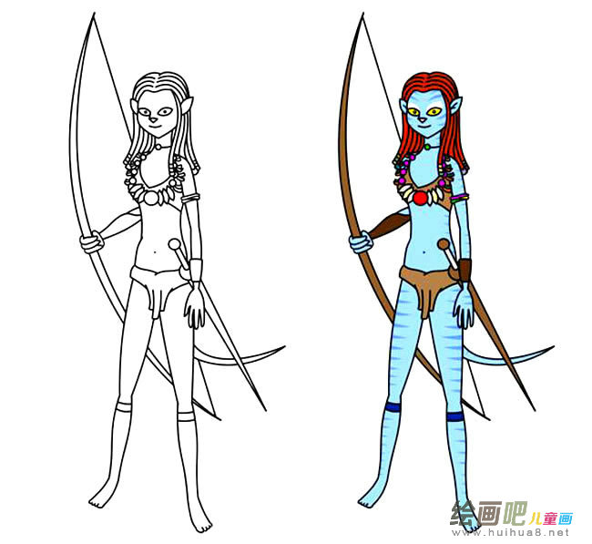 阿凡达人物简笔画步骤图片大全