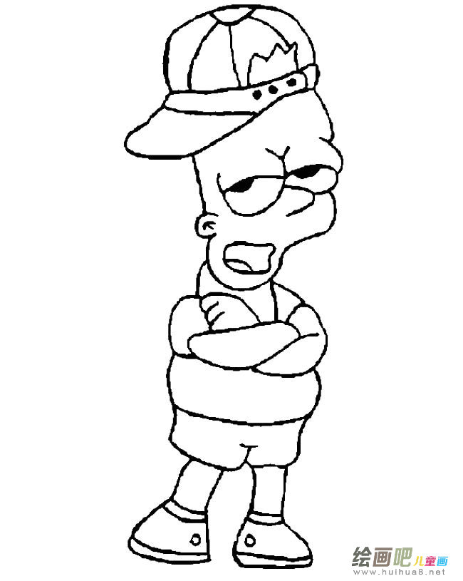 辛普森人物简笔画步骤图片大全