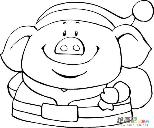 卡通猪动物简笔画步骤图片大全