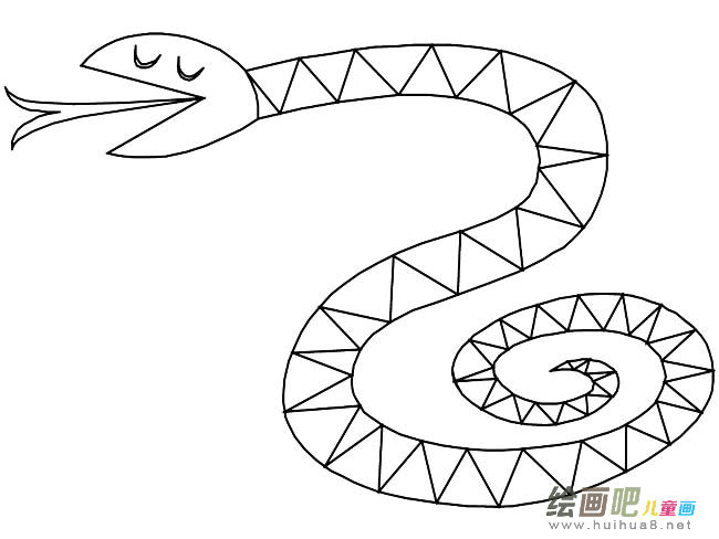 花斑蛇动物简笔画步骤图片大全