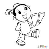 小书童人物简笔画步骤图片大全