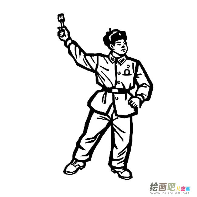 雷锋人物简笔画步骤图片大全