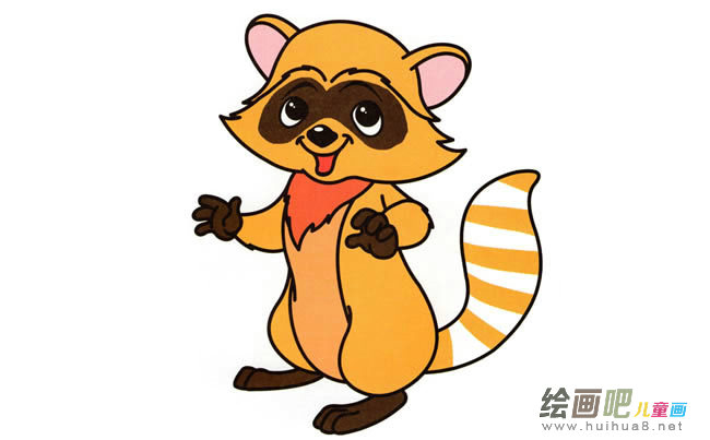 小浣熊动物简笔画步骤图片大全