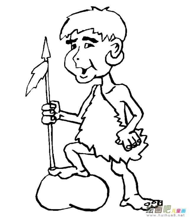 原始人人物简笔画步骤图片大全