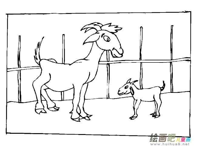 大羊和小羊动物简笔画步骤图片大全