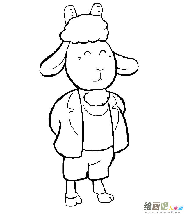 卡通小羊动物简笔画步骤图片大全
