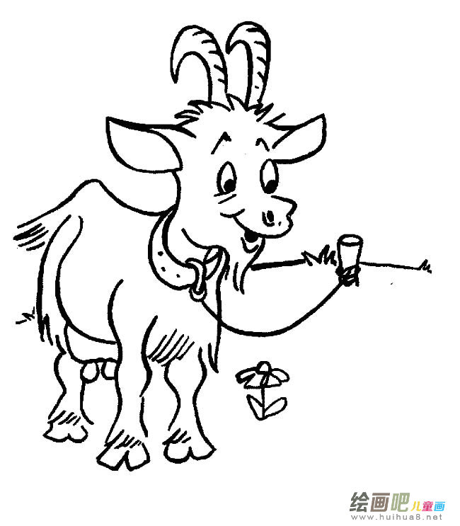 可爱小山羊动物简笔画步骤图片大全