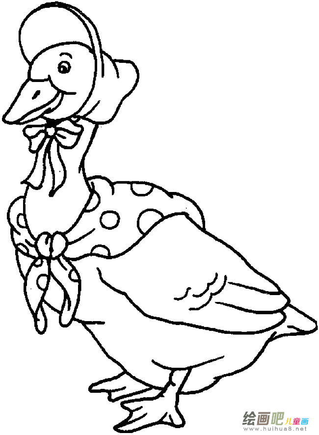 鸭子妈妈动物简笔画步骤图片大全