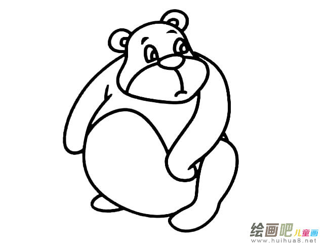 小胖熊动物简笔画步骤图片大全