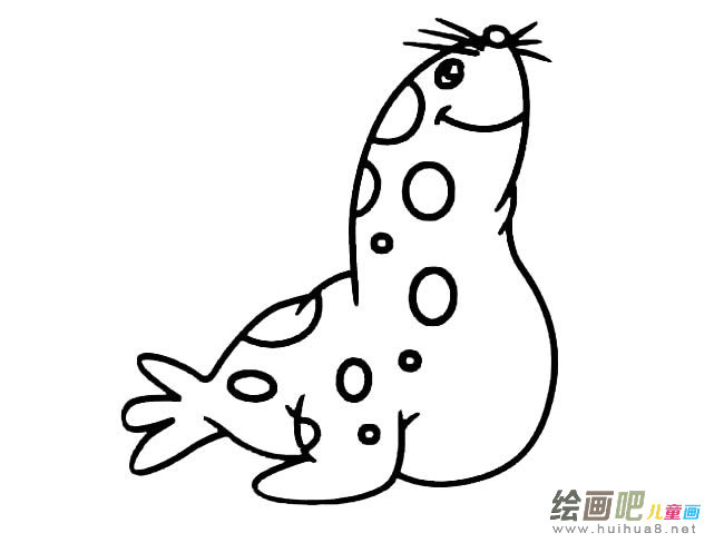 可爱的海豹动物简笔画步骤图片大全