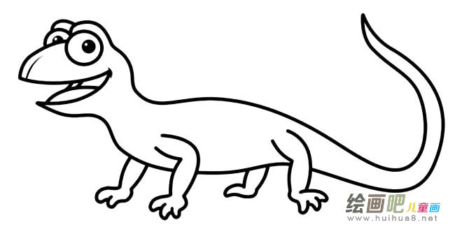 蜥蜴动物简笔画步骤图片大全