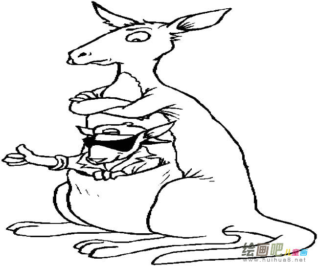 袋鼠动物简笔画步骤图片大全