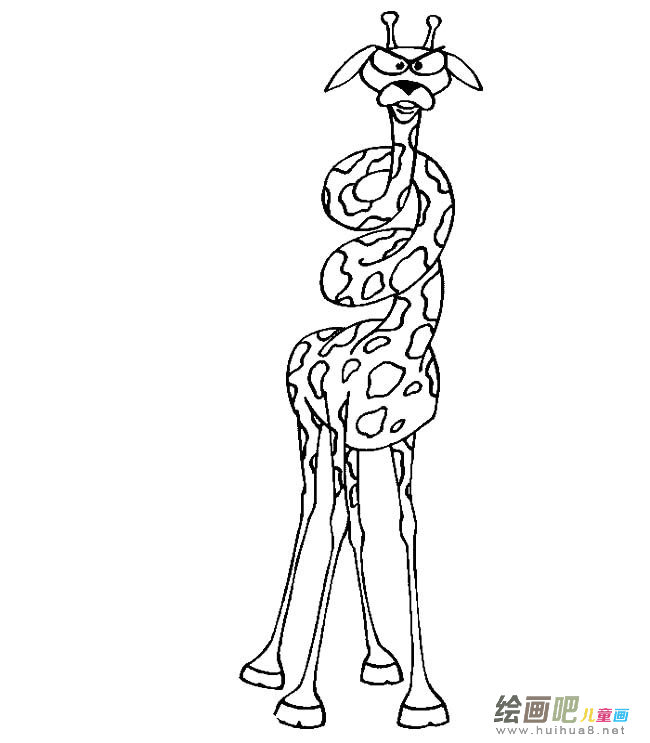 长颈鹿动物简笔画步骤图片大全六