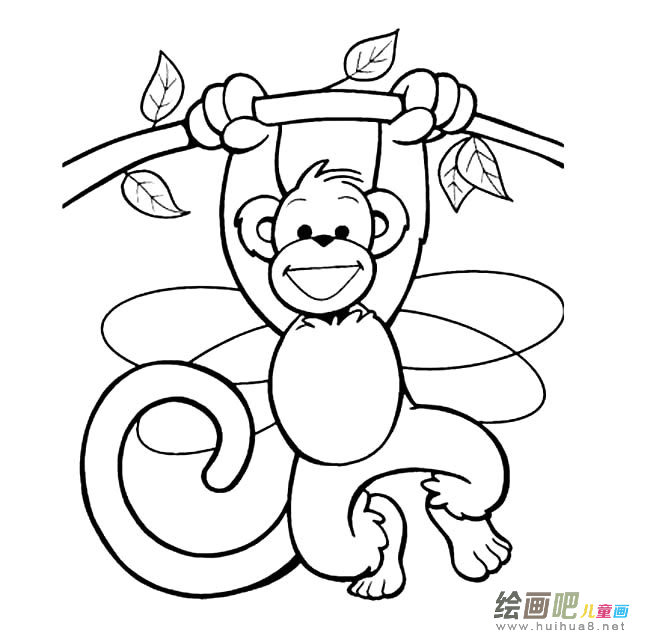调皮的猴子动物简笔画步骤图片大全