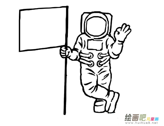 宇航员人物简笔画步骤图片大全
