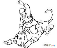 武松打虎人物简笔画步骤图片大全二