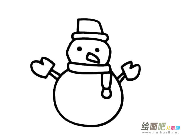 雪人人物简笔画步骤图片大全