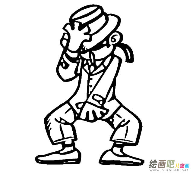 杰克逊人物简笔画步骤图片大全
