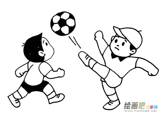 踢球的小孩子人物简笔画步骤图片大全