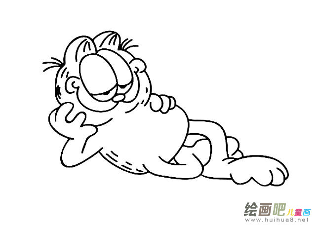 加菲猫动物简笔画步骤图片大全